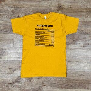 Cat Lady Box Tultex Yellow Gold Cat Person T-Shirt Kitty Cats Medium Nutrition